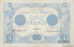 5 Francs BLEU FRANKREICH  1916 F.02.37 fVZ