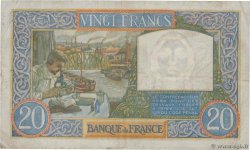 20 Francs TRAVAIL ET SCIENCE FRANCE  1942 F.12.21 VF