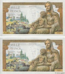 1000 Francs DÉESSE DÉMÉTER Lot FRANCE  1942 F.40.10