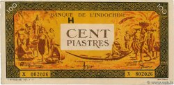 100 Piastres orange, cadre noir INDOCHINE FRANÇAISE  1942 P.073