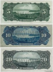 5, 10 et 20 Pesos Lot MEXICO Guerrero 1914 PS.0298c, PS.0299b et PS.0300b fST+