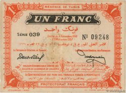 1 Franc TUNISIA  1918 P.43 q.SPL