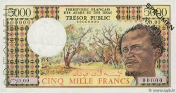 5000 Francs Spécimen FRENCH AFARS AND ISSAS  1975 P.35s XF+