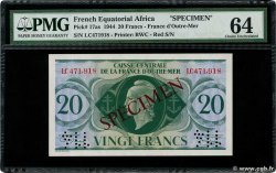 20 Francs Spécimen AFRIQUE ÉQUATORIALE FRANÇAISE  1944 P.17as SPL