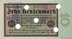 10 Rentenmark Annulé DEUTSCHLAND  1923 P.164s fST
