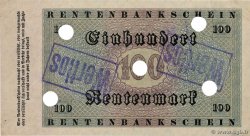 100 Rentenmark Annulé GERMANY  1923 P.166s AU