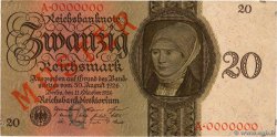 20 Reichsmark Spécimen ALEMANIA  1924 P.176s
