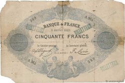 50 Francs type 1868 Indices Noirs Faux FRANKREICH  1883 F.A38.13x SGE
