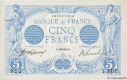 5 Francs BLEU FRANCE  1915 F.02.33 SPL