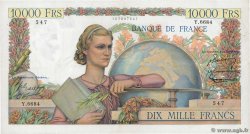 10000 Francs GÉNIE FRANÇAIS FRANCE  1954 F.50.70 XF-