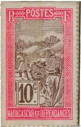 10 Centimes MADAGASCAR  1916 P.010 XF+