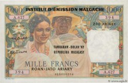 1000 Francs - 200 Ariary MADAGASCAR  1961 P.054 XF-