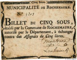 5 Sous FRANCE regionalism and miscellaneous Rochemaure 1792 Kc.07.101