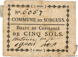 5 Sols FRANCE regionalism and miscellaneous Sorgues 1792 Kc.13.125a