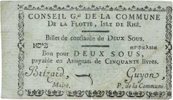 2 Sous FRANCE regionalism and various La Flotte 1792 Kc.17.011