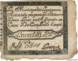 2 Livres FRANCE Regionalismus und verschiedenen Laval 1791 Kc.53.008