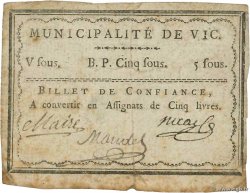 5 Sous FRANCE regionalism and miscellaneous Vic 1792 Kc.54.054d