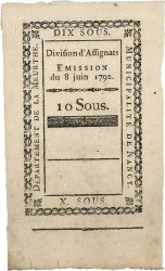10 Sous Non émis FRANCE Regionalismus und verschiedenen Nancy 1792 Kc.54.054d
