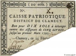 10 Sols Annulé FRANCE Regionalismus und verschiedenen Clamecy 1792 Kc.58.019