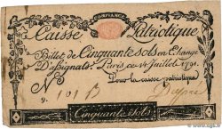 50 Sols FRANCE regionalism and miscellaneous Paris 1791 Kc.75.064