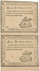 3 Livres Faux FRANCE regionalism and miscellaneous Rouen 1792 Kc.76.162