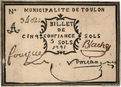 5 Sols Faux FRANCE regionalism and miscellaneous Toulon 1792 Kc.83.006