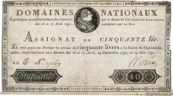 50 Livres FRANCE  1791 Ass.13a F