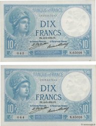 10 Francs MINERVE Consécutifs FRANCE  1932 F.06.16 SUP+