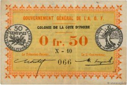 50 Centimes IVORY COAST  1917 P.01a VF