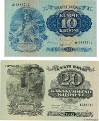 10 et 20 Krooni Lot ESTONIA  1932 P.64a et P.67a SC+