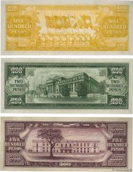 100, 200 et 500 Pesos Lot FILIPPINE  1949 P.139a au P.141a AU