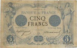 5 Francs NOIR FRANCIA  1873 F.01.23 RC+