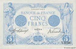 5 Francs BLEU FRANCIA  1915 F.02.29 q.FDC