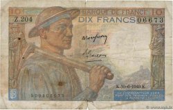 10 Francs MINEUR FRANCIA  1949 F.08.22 q.MB