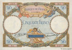 50 Francs LUC OLIVIER MERSON Petit numéro FRANCIA  1927 F.15.01 MBC+