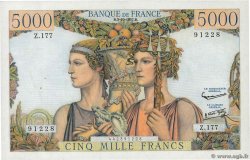 5000 Francs TERRE ET MER FRANKREICH  1957 F.48.17 VZ