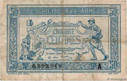 50 Centimes TRÉSORERIE AUX ARMÉES 1917 Petit numéro FRANCE  1917 VF.01.01 F