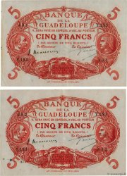 5 Francs Cabasson rouge Consécutifs GUADELOUPE  1934 P.07c SPL