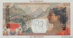 100 Francs La Bourdonnais Spécimen REUNION INSEL  1946 P.45s ST