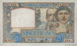 20 Francs TRAVAIL ET SCIENCE FRANCIA  1942 F.12.21