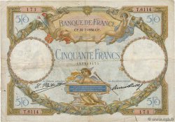 50 Francs LUC OLIVIER MERSON type modifié Petit numéro FRANCIA  1930 F.16.01 q.MB