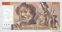 100 Francs DELACROIX imprimé en continu FRANCIA  1990 F.69bis.01bB FDC