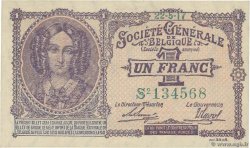 1 Franc BELGIEN  1917 P.086b fST