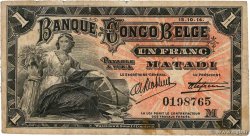1 Franc BELGA CONGO Matadi 1914 P.03B BC