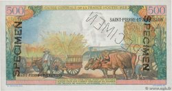 10 NF sur 500 Francs Pointe à Pitre Spécimen SAINT-PIERRE UND MIQUELON  1964 P.33s fST+
