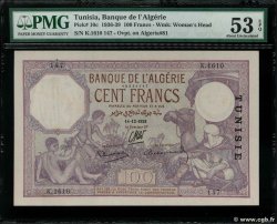 100 Francs TúNEZ  1938 P.10c MBC+