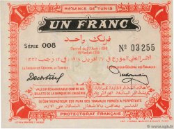 1 Franc TUNISIA  1918 P.36e SPL+