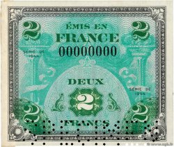 2 Francs DRAPEAU Spécimen FRANCIA  1944 VF.16.00Sp