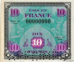 10 Francs DRAPEAU Spécimen FRANCIA  1944 VF.18.00Sp FDC