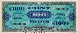 100 Francs DRAPEAU Spécimen FRANKREICH  1944 VF.20.00Sp